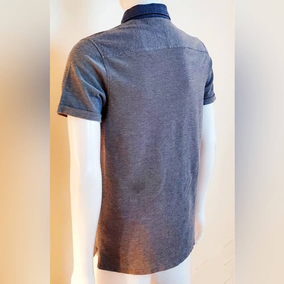 Tommy Hilfiger Light Blue Gray Buttoned Polo Shirt Short Sleeves New - Picture 6 of 12